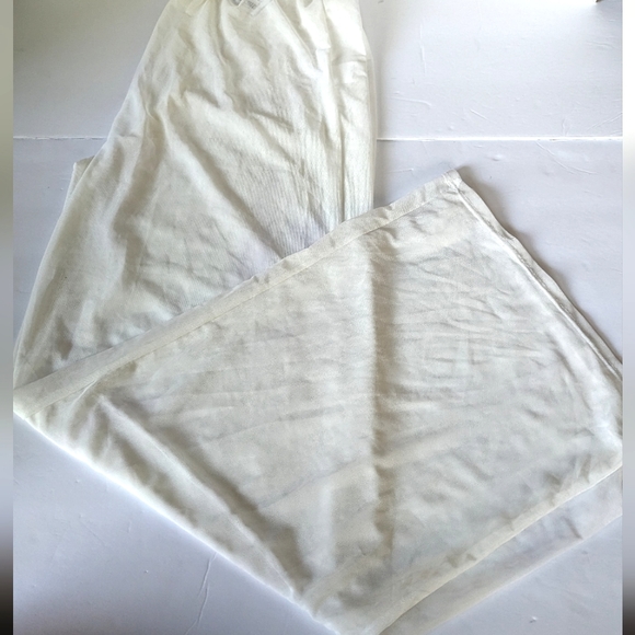 Wide Leg Pants White Mesh Swim Cover Up Pant Poolside Beachwear - Picture 1 of 12